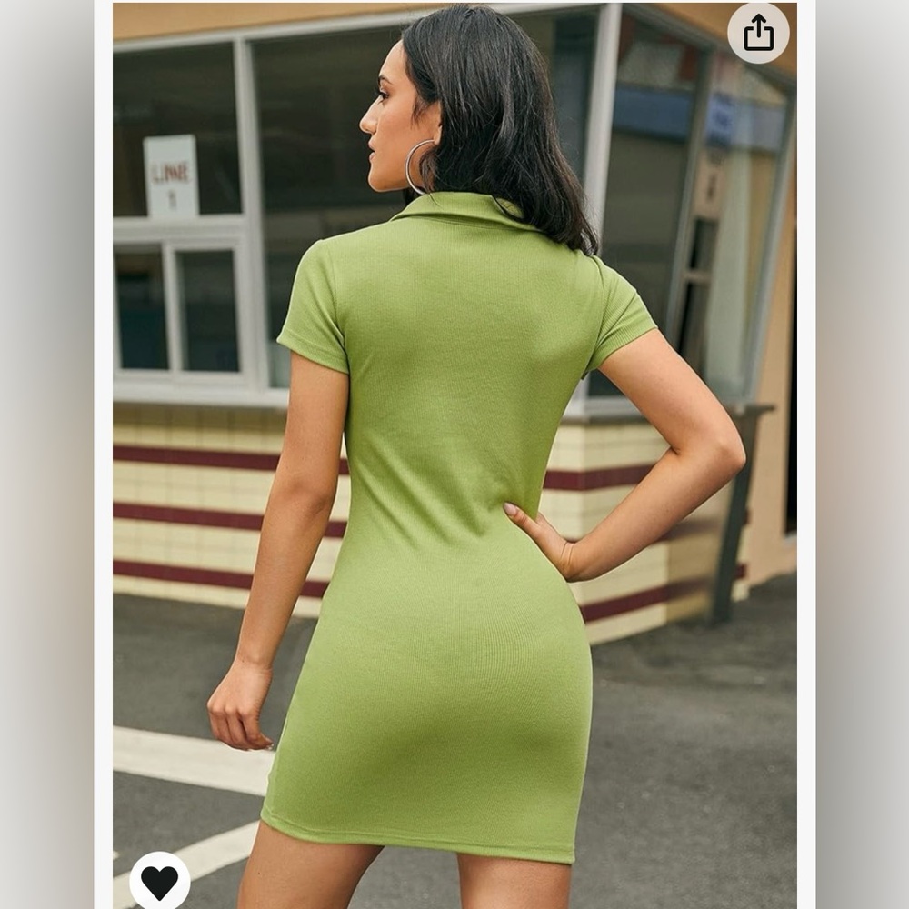 Romwe Ribbed Button Down Mini Dress - Picture 3 of 6